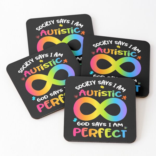 Item preview, Society Says I Am Autistic God Says I Am Perfect, Autism Infinity Symbol, Autism Month, Support Autism Gifts designed and sold by StepnitzStore.