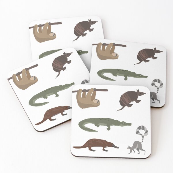 Item preview, Wild Animal Sticker #7 of 7 Sloth Armadillo Crocodile Platypus, Ring-tailed Lima designed and sold by Hanlar.