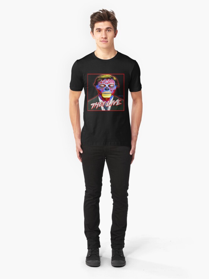 Alternate view of THEY LIVE - Red & Blue Slim Fit T-Shirt