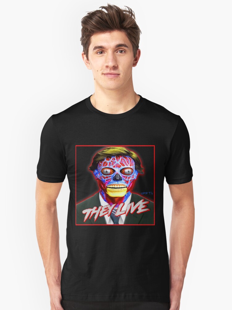 Alternate view of THEY LIVE - Red & Blue Slim Fit T-Shirt