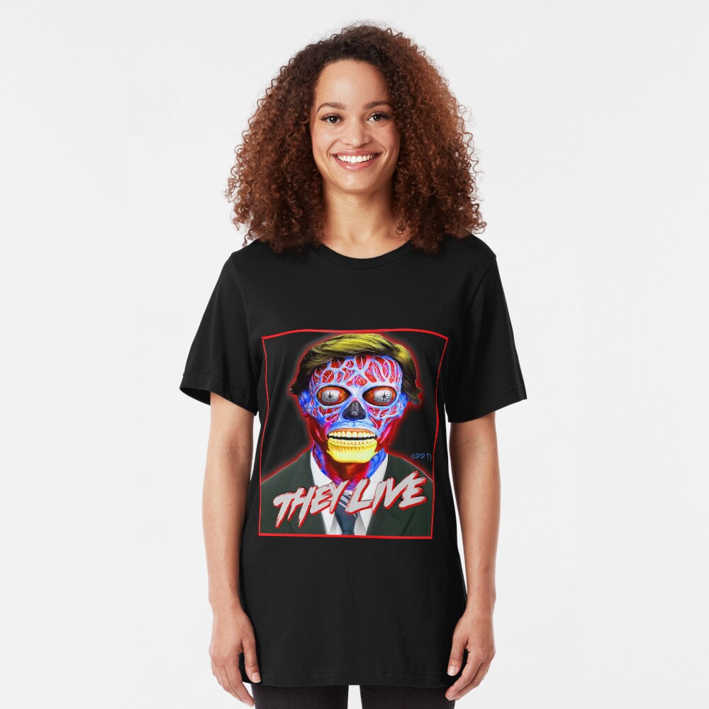 THEY LIVE - Red & Blue Slim Fit T-Shirt
