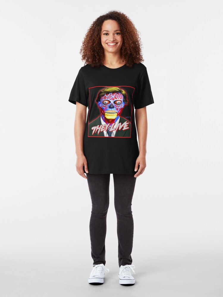 Alternate view of THEY LIVE - Red & Blue Slim Fit T-Shirt