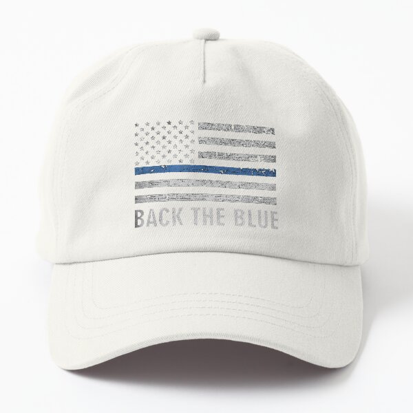 Thin Blue Line Back the Blue American Flag Police Support Dad Hat