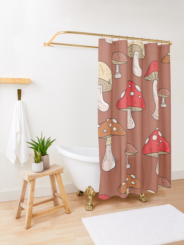 Disover Mushroom brown pattern Shower Curtain
