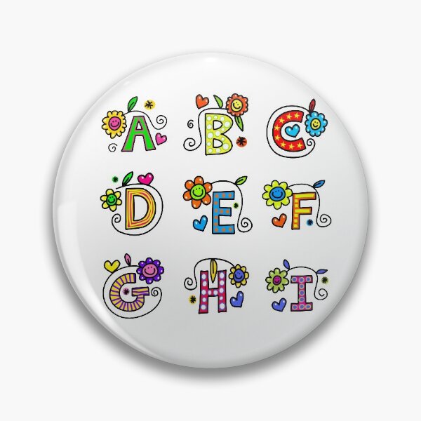 Item preview, Alphabet Sticker Pack #1 of 3 Letters A - I Bright Colors  Dots Squares Circle Patterns Smiley Faces designed and sold by Hanlar.