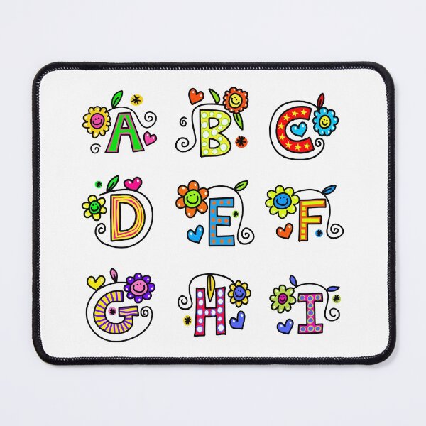 Item preview, Alphabet Sticker Pack #1 of 3 Letters A - I Bright Colors Dots Squares Circle Patterns Smiley Faces designed and sold by Hanlar.