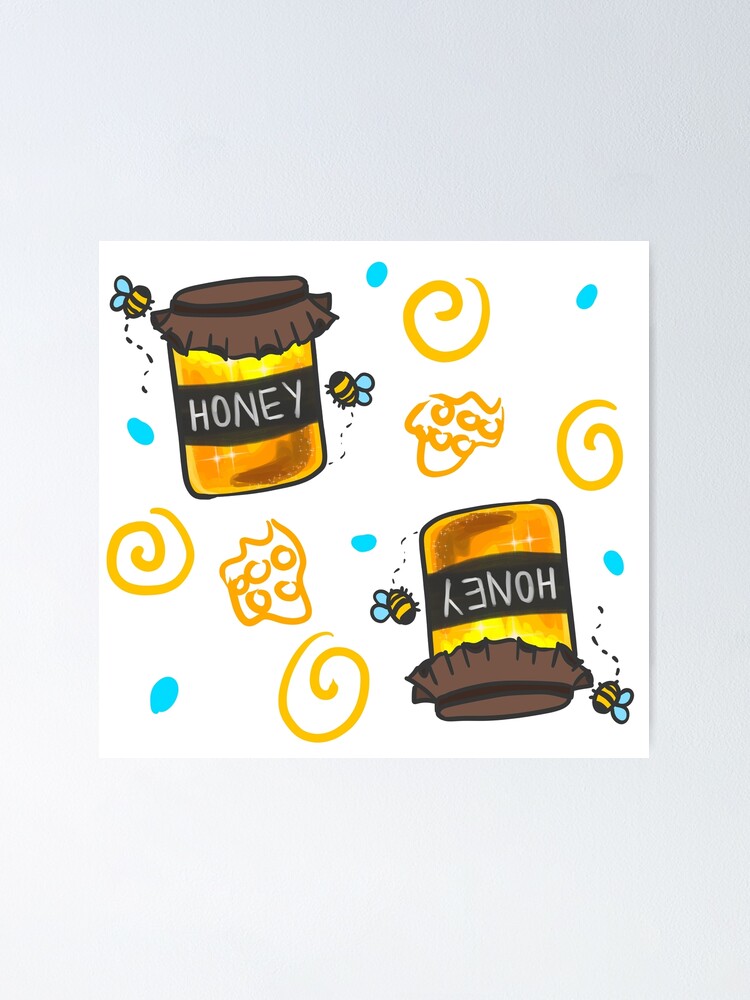 Cute Cartoon Honey Jar Bees Honeybee Sweet Poster For Sale By