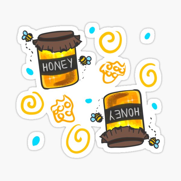 Cute Cartoon Honey Jar Bees Honeybee Sweet Sticker