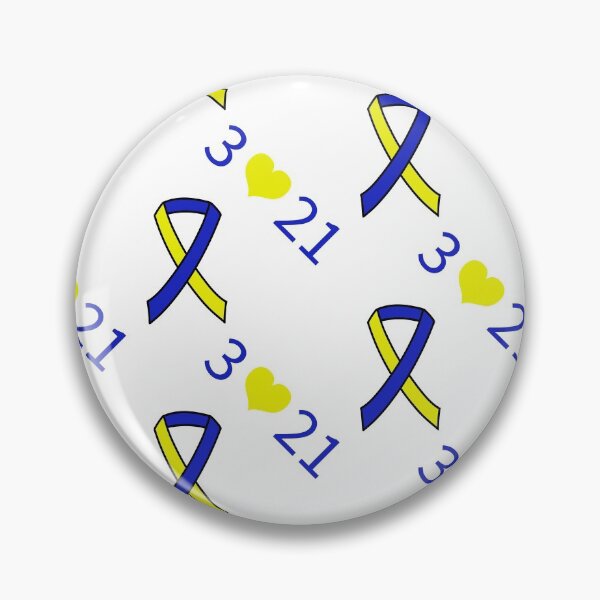 Item preview, Down Syndrome Blue And Yellow Awareness Ribbon White Background designed and sold by KTCreativeSide.