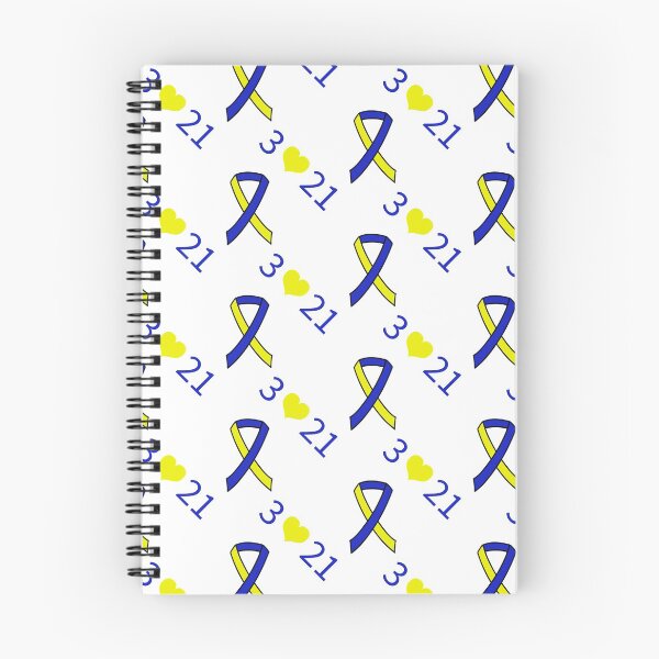 Item preview, Down Syndrome Blue And Yellow Awareness Ribbon White Background designed and sold by KTCreativeSide.