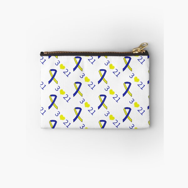 Item preview, Down Syndrome Blue And Yellow Awareness Ribbon White Background designed and sold by KTCreativeSide.