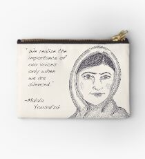 Malala Yousafzai - Voices (monochrome) Zipper Pouch