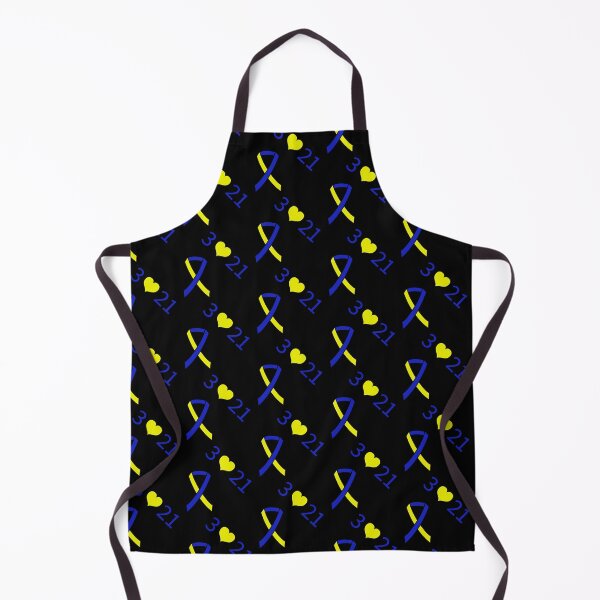 Item preview, Down Syndrome Blue And Yellow Awareness Ribbon Black Background designed and sold by KTCreativeSide.