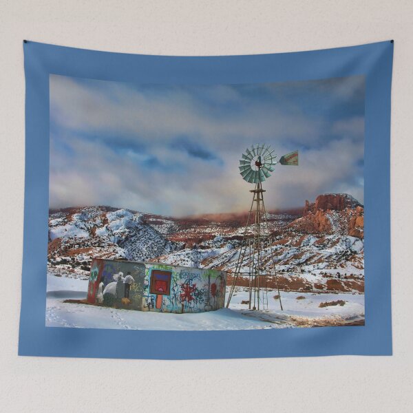 Aperçu de l'œuvre Snowy Windmill - Kayenta, Arizona créée et vendue par mhwarner.