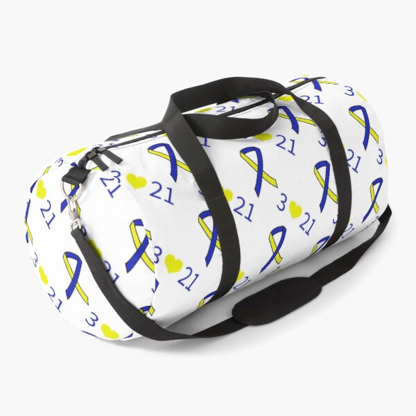Item preview, Down Syndrome Blue And Yellow Awareness Ribbon White Background designed and sold by KTCreativeSide.