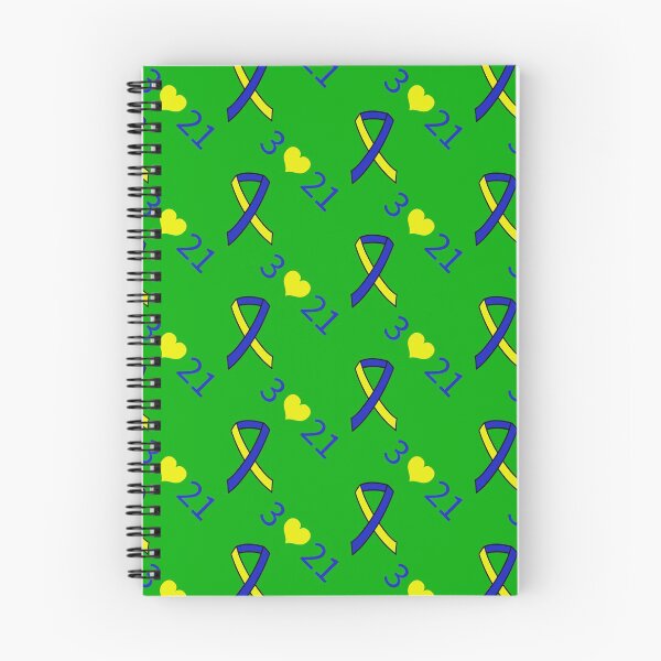 Item preview, Down Syndrome Blue And Yellow Awareness Ribbon Green Background designed and sold by KTCreativeSide.