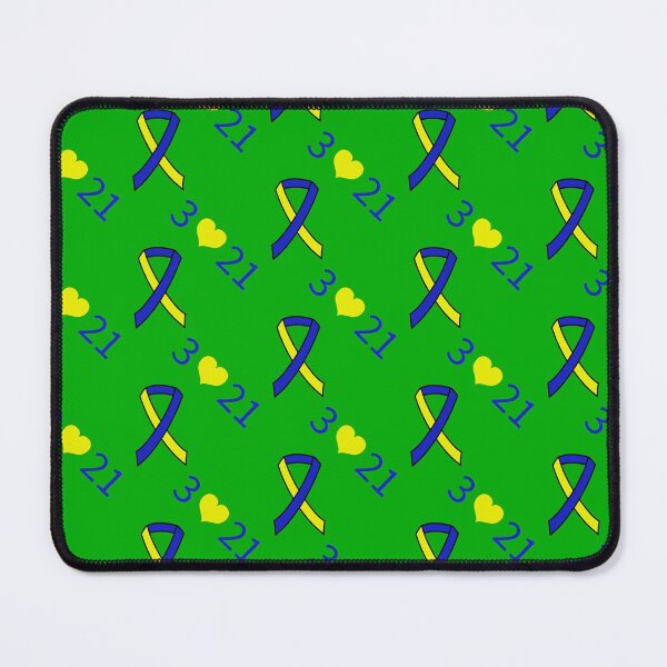 Item preview, Down Syndrome Blue And Yellow Awareness Ribbon Green Background designed and sold by KTCreativeSide.
