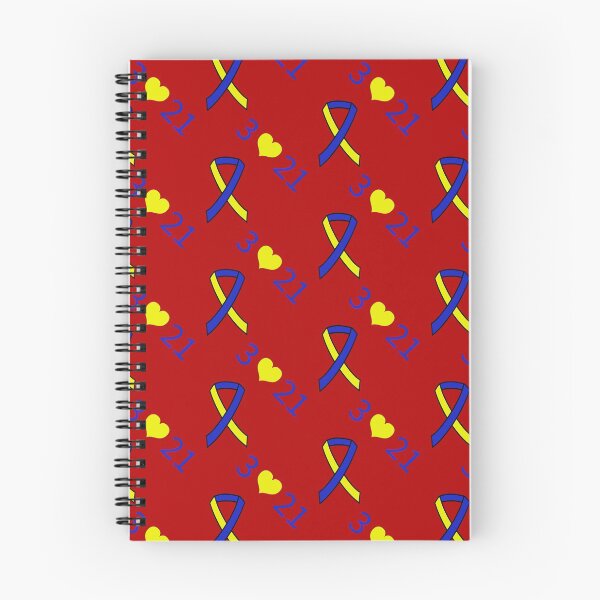 Item preview, Down Syndrome Blue And Yellow Awareness Ribbon Red Background designed and sold by KTCreativeSide.