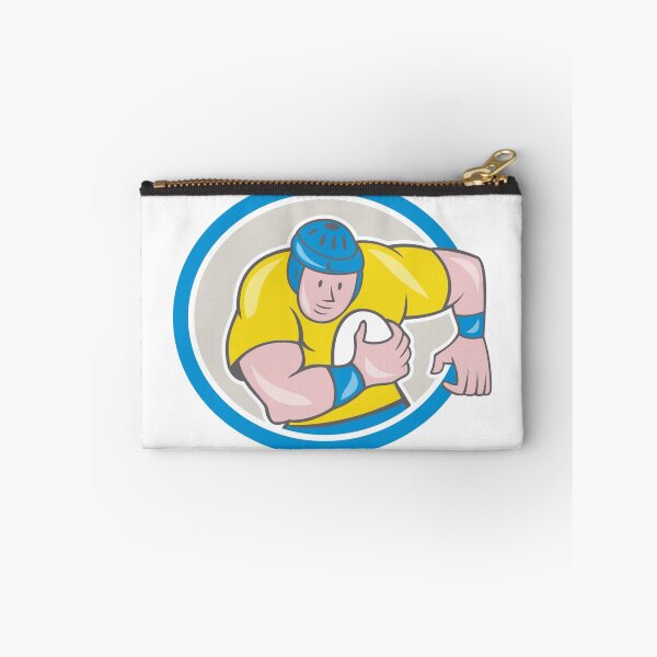 Item preview, Rugby Player Running Charging Circle Cartoon designed and sold by patrimonio.