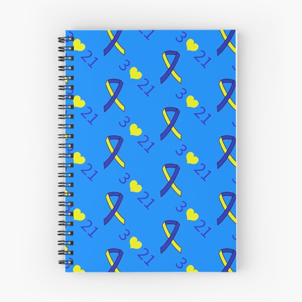 Item preview, Down Syndrome Blue And Yellow Awareness Ribbon Blue Background designed and sold by KTCreativeSide.