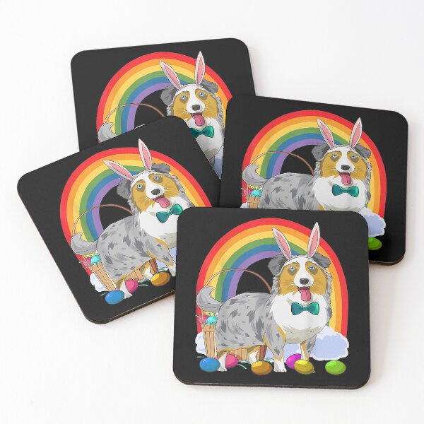Item preview, Australian Shepherd Easter Eggs Bunny Dog designed and sold by idabry.