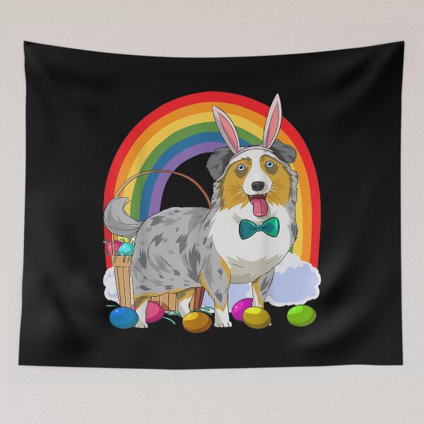 Item preview, Australian Shepherd Easter Eggs Bunny Dog designed and sold by idabry.