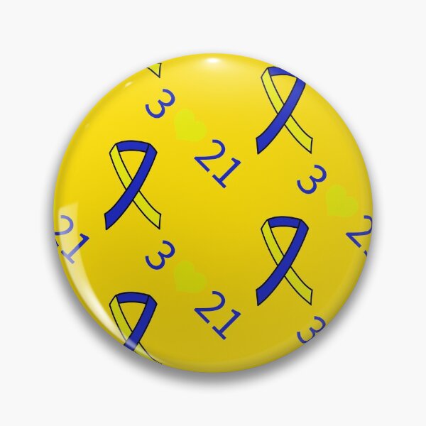Item preview, Down Syndrome Blue And Yellow Awareness Ribbon Yellow Background designed and sold by KTCreativeSide.