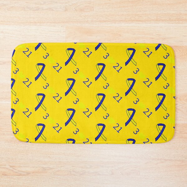 Item preview, Down Syndrome Blue And Yellow Awareness Ribbon Yellow Background designed and sold by KTCreativeSide.