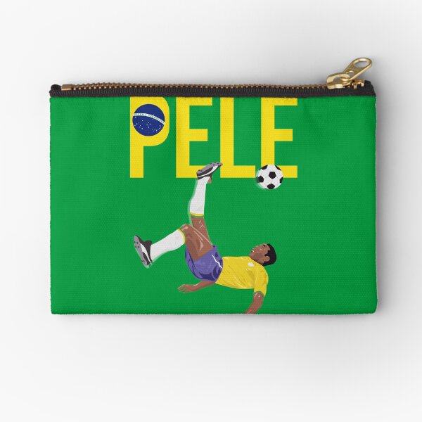 Item preview, Bicycle Kick - Pele - SOCCER FOOTBALL - BRAZIL GLOBE FLAG YELLOW TEXT designed and sold by AMGraphicStudio.