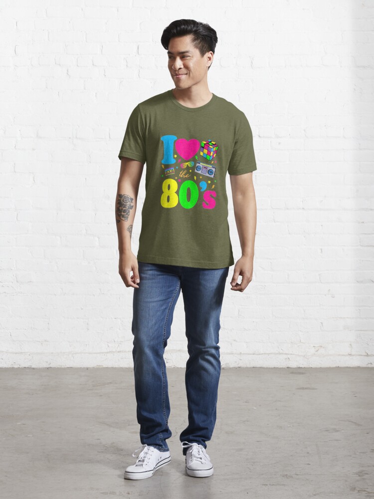 I Love The 80s Clothes for Women and Men Party Fu Essential T