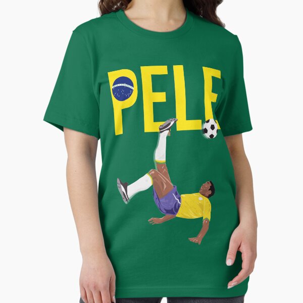 Item preview, Bicycle Kick - Pele - SOCCER FOOTBALL - BRAZIL GLOBE FLAG YELLOW TEXT designed and sold by AMGraphicStudio.