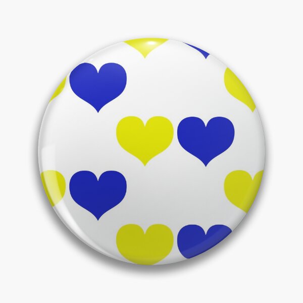 Item preview, Down Syndrome Blue And Yellow Awareness Hearts White Background designed and sold by KTCreativeSide.
