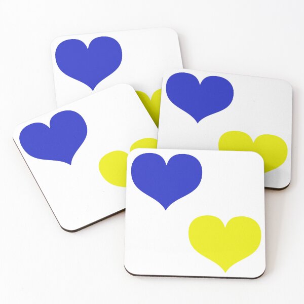 Item preview, Down Syndrome Blue And Yellow Awareness Hearts White Background designed and sold by KTCreativeSide.