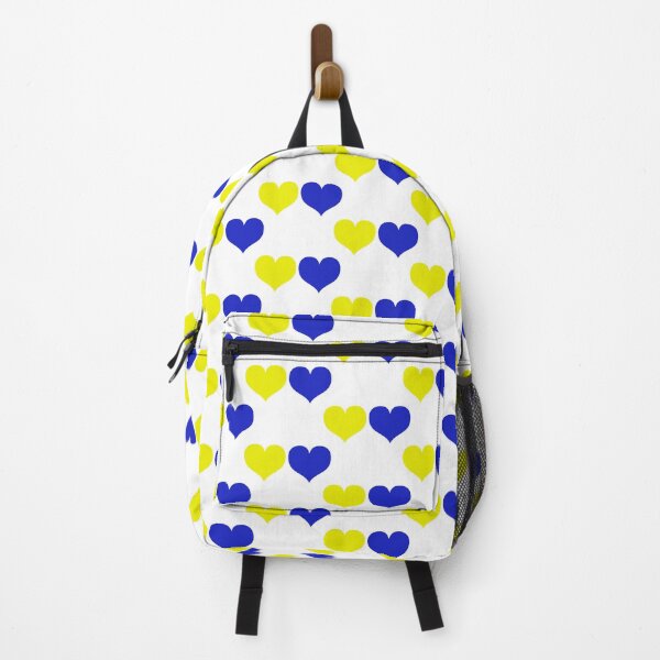 Item preview, Down Syndrome Blue And Yellow Awareness Hearts White Background designed and sold by KTCreativeSide.