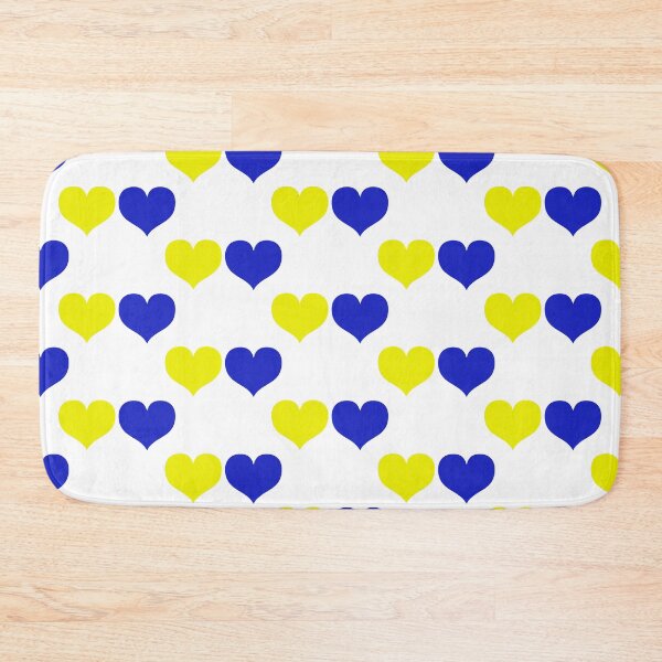 Item preview, Down Syndrome Blue And Yellow Awareness Hearts White Background designed and sold by KTCreativeSide.
