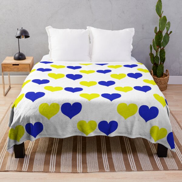 Item preview, Down Syndrome Blue And Yellow Awareness Hearts White Background designed and sold by KTCreativeSide.