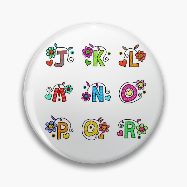 Item preview, Alphabet Sticker Pack #2 of 3 Letters J-R Bright Colors Dots Squares Circle Patterns Smiley Faces designed and sold by Hanlar.