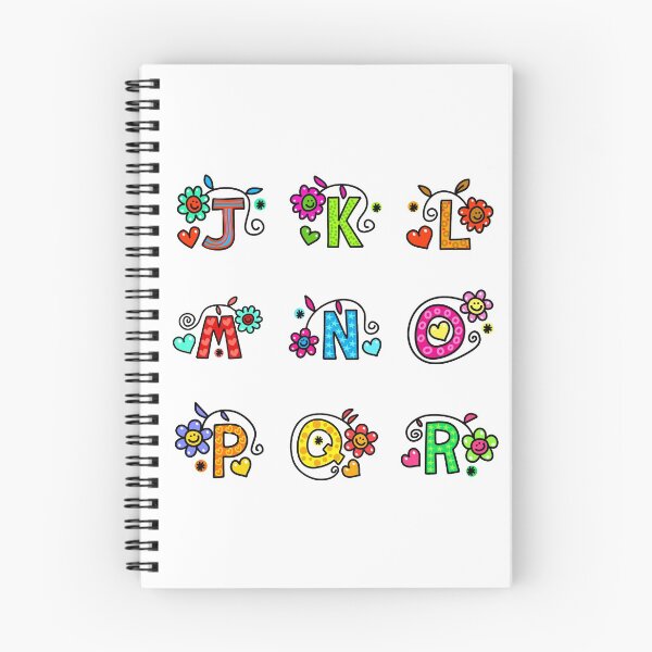 Item preview, Alphabet Sticker Pack #2 of 3 Letters J-R Bright Colors Dots Squares Circle Patterns Smiley Faces designed and sold by Hanlar.