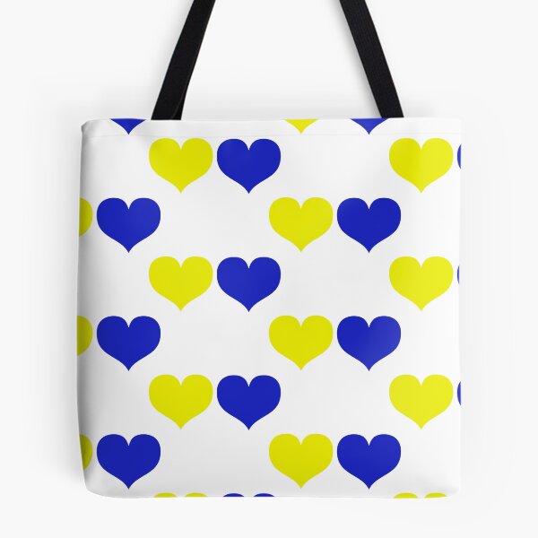 Item preview, Down Syndrome Blue And Yellow Awareness Hearts White Background designed and sold by KTCreativeSide.