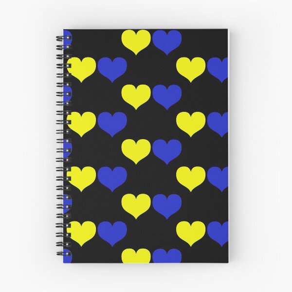 Item preview, Down Syndrome Blue And Yellow Awareness Hearts Black Background designed and sold by KTCreativeSide.