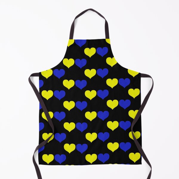Item preview, Down Syndrome Blue And Yellow Awareness Hearts Black Background designed and sold by KTCreativeSide.