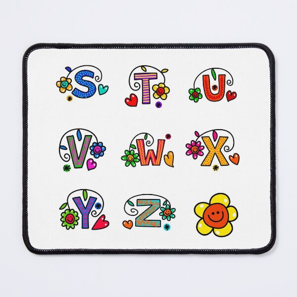 Item preview, Alphabet Sticker Pack #3 of 3 Letters S-Z Bright Colors Dots Squares Circle Patterns Smiley Faces designed and sold by Hanlar.