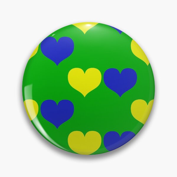 Item preview, Down Syndrome Blue And Yellow Awareness Hearts Green Background designed and sold by KTCreativeSide.