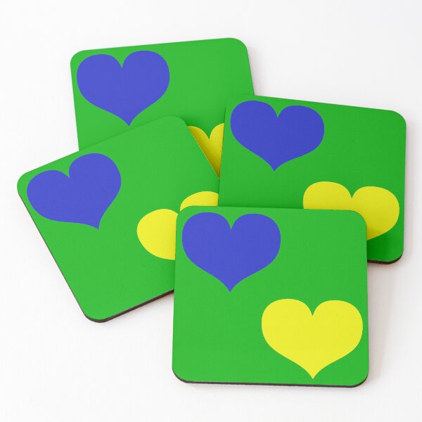 Item preview, Down Syndrome Blue And Yellow Awareness Hearts Green Background designed and sold by KTCreativeSide.
