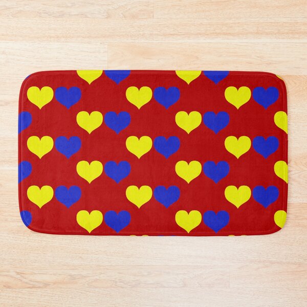 Item preview, Down Syndrome Blue And Yellow Awareness Hearts Red Background designed and sold by KTCreativeSide.