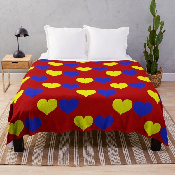 Item preview, Down Syndrome Blue And Yellow Awareness Hearts Red Background designed and sold by KTCreativeSide.