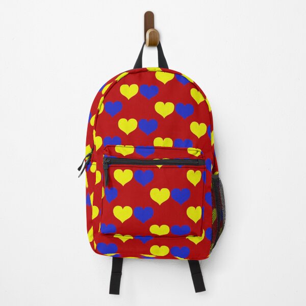 Item preview, Down Syndrome Blue And Yellow Awareness Hearts Red Background designed and sold by KTCreativeSide.