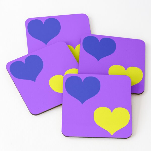 Item preview, Down Syndrome Blue And Yellow Awareness Hearts Purple Background designed and sold by KTCreativeSide.