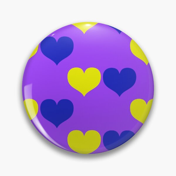 Item preview, Down Syndrome Blue And Yellow Awareness Hearts Purple Background designed and sold by KTCreativeSide.