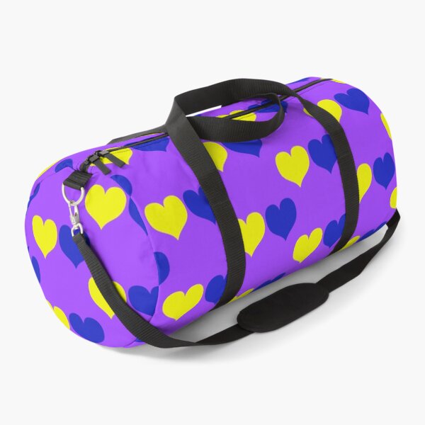 Item preview, Down Syndrome Blue And Yellow Awareness Hearts Purple Background designed and sold by KTCreativeSide.